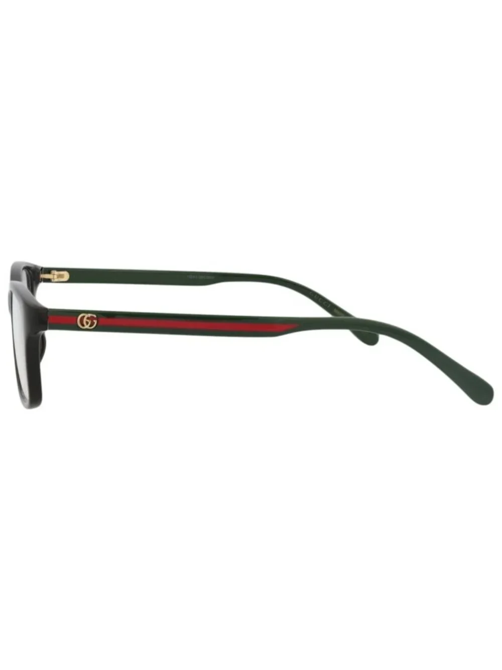 New Gucci Women's Eyeglasses Square Rectangle Injection Frame Black Green